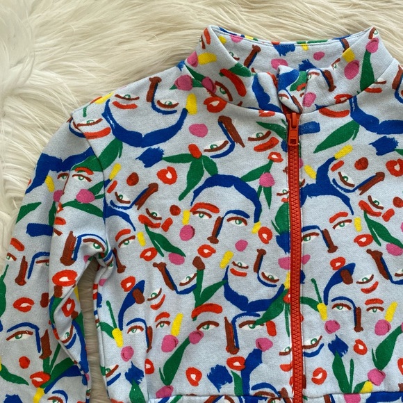 Nordstrom by Cristina Martinez Blue Face Print Jumpsuit - Picture 5 of 9